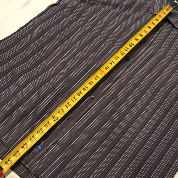 Tailorbyrd Classic Fit 100%Cotton Black Grey Blue Stripes Mens Long Sleeve shirt - Picture 5 of 12